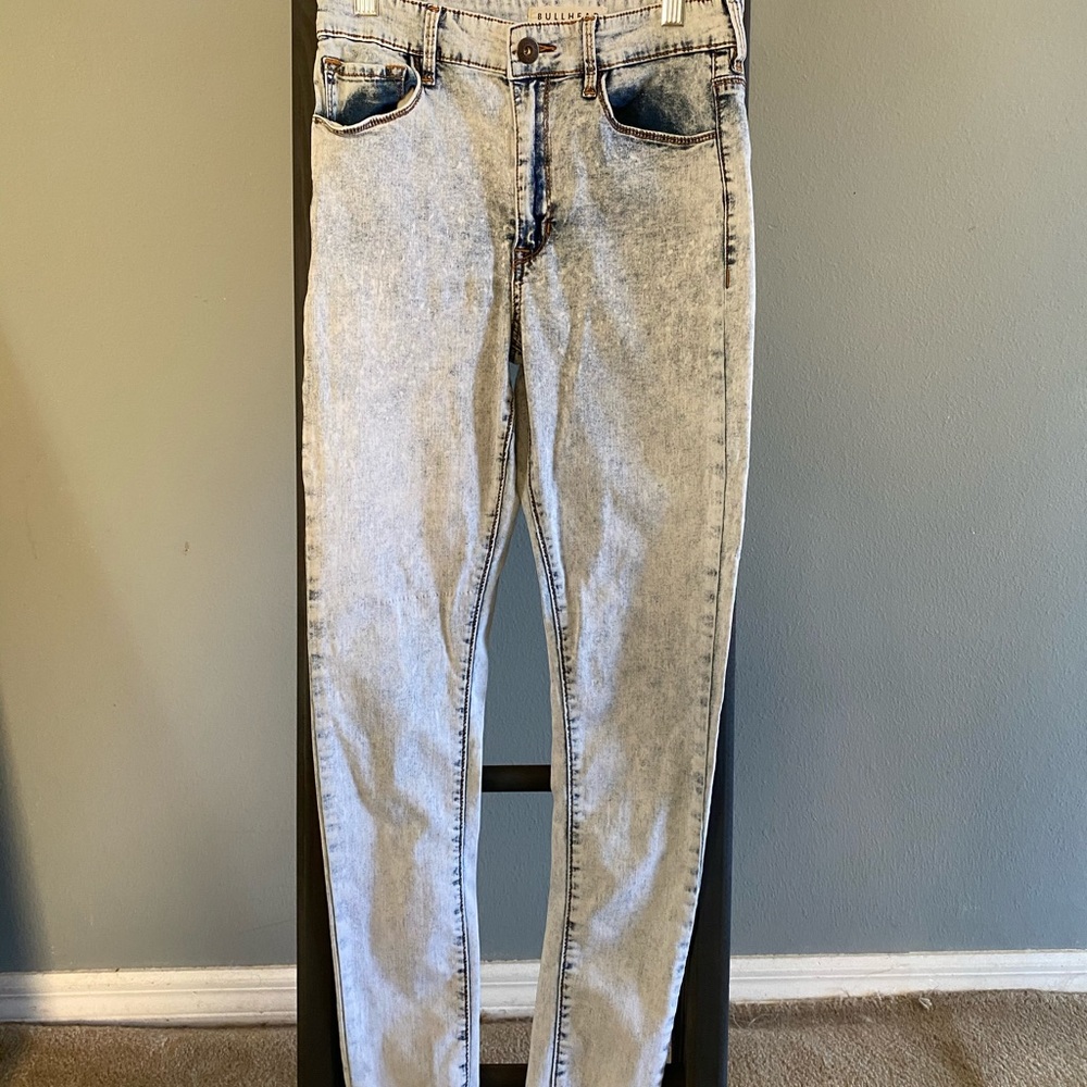 Bullhead Denim Co Super High Rise acid wash jeans